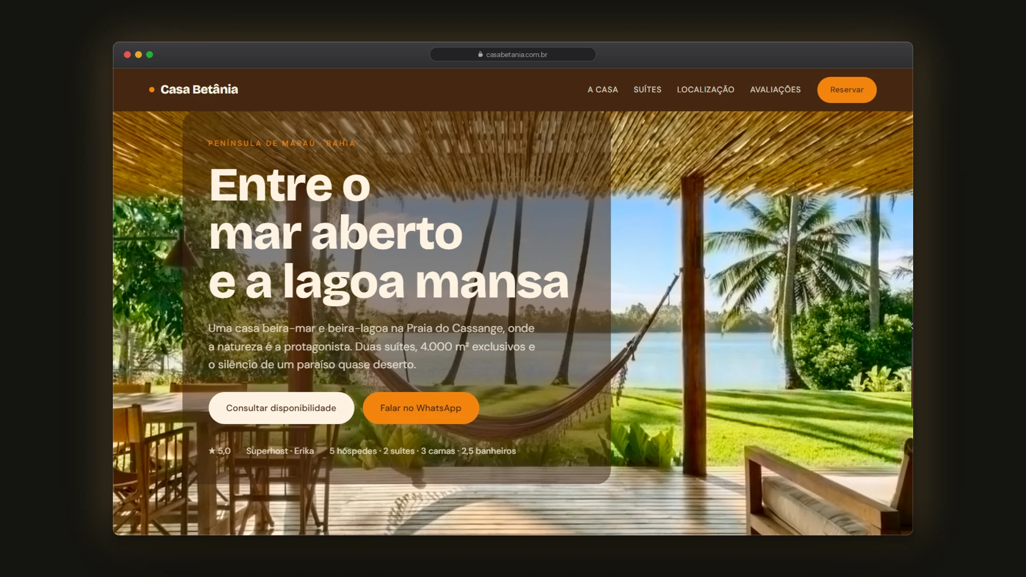 Casa Betânia — versão em tema escuro