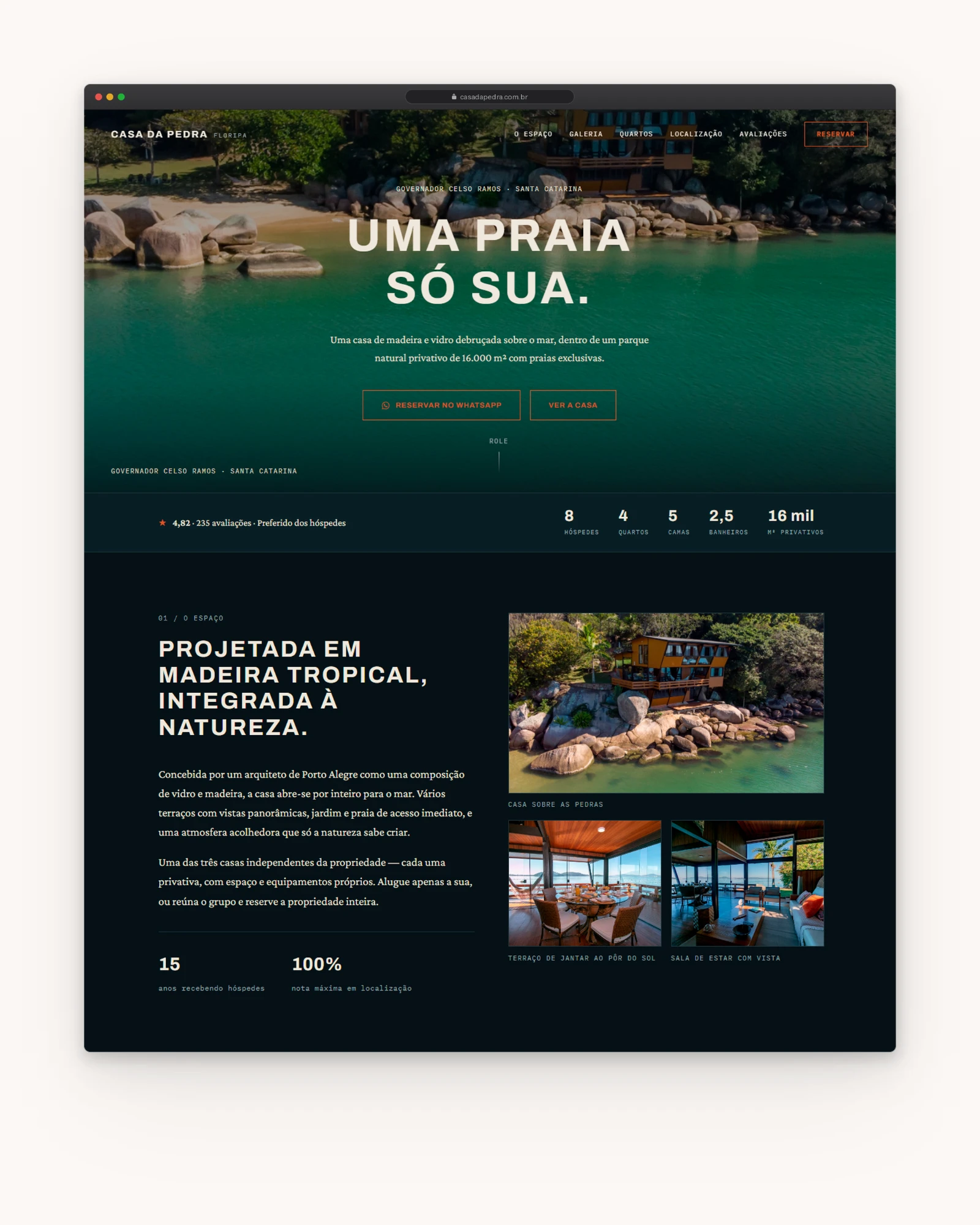 Casa da Pedra Floripa — página completa